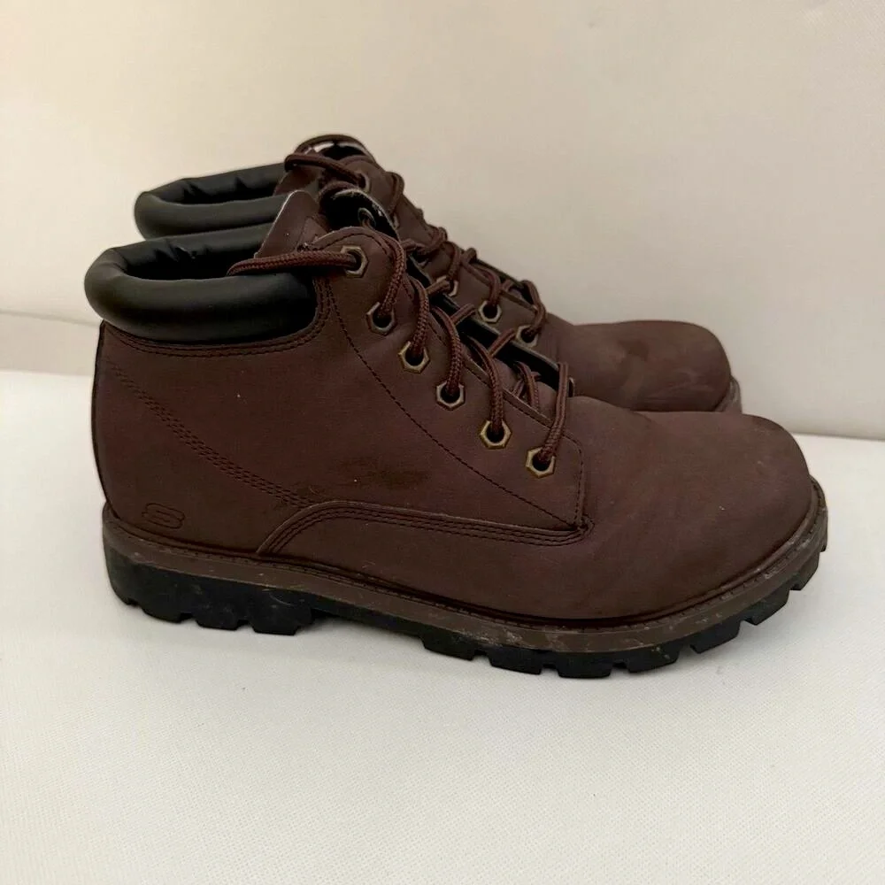 Skechers Boots Men's Size 10 Chocolate Brown Toric Amado Lug Sole Streetwear Y2K